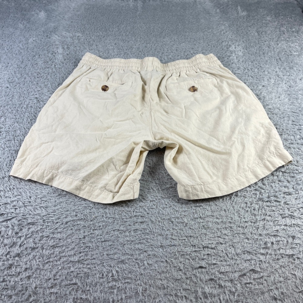 No Boundaries Mens Cream Beige Elastic Waist Drawstring Shorts Size M 32-34 - Picture 9 of 11